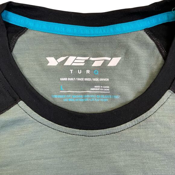 YETI Turq Mens Sz L Merino Blend Long-Sleeve Jersey Cycling Shirt Base Layer - Picture 9 of 16